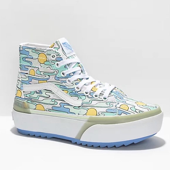 Vans Women's Sk8-Hi Tapered Stacked/ Platform UV Ink Sunwaves Canvas Sneaker - Picture 1 of 5